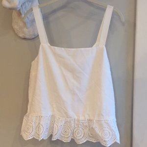 White eyelet J Crew top